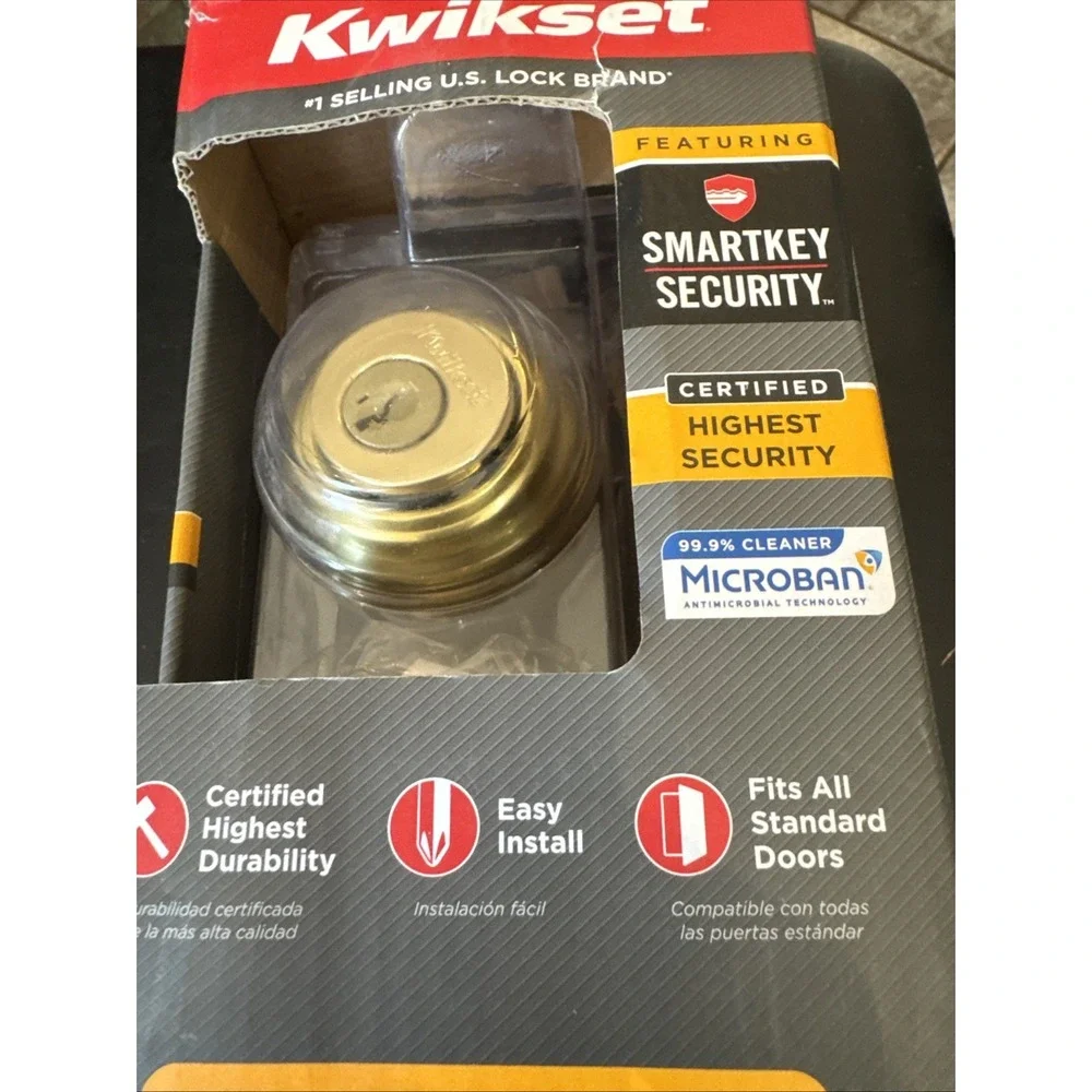 Kwikset Polished Brass Double Cylinder Deadbolt 985 3 Smt‎ Cp K4 V1